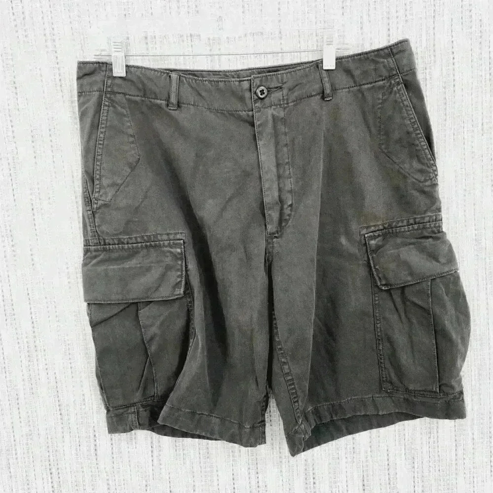 J. Crew Stanton Cargo Men's Shorts Size 35x10 Army Green